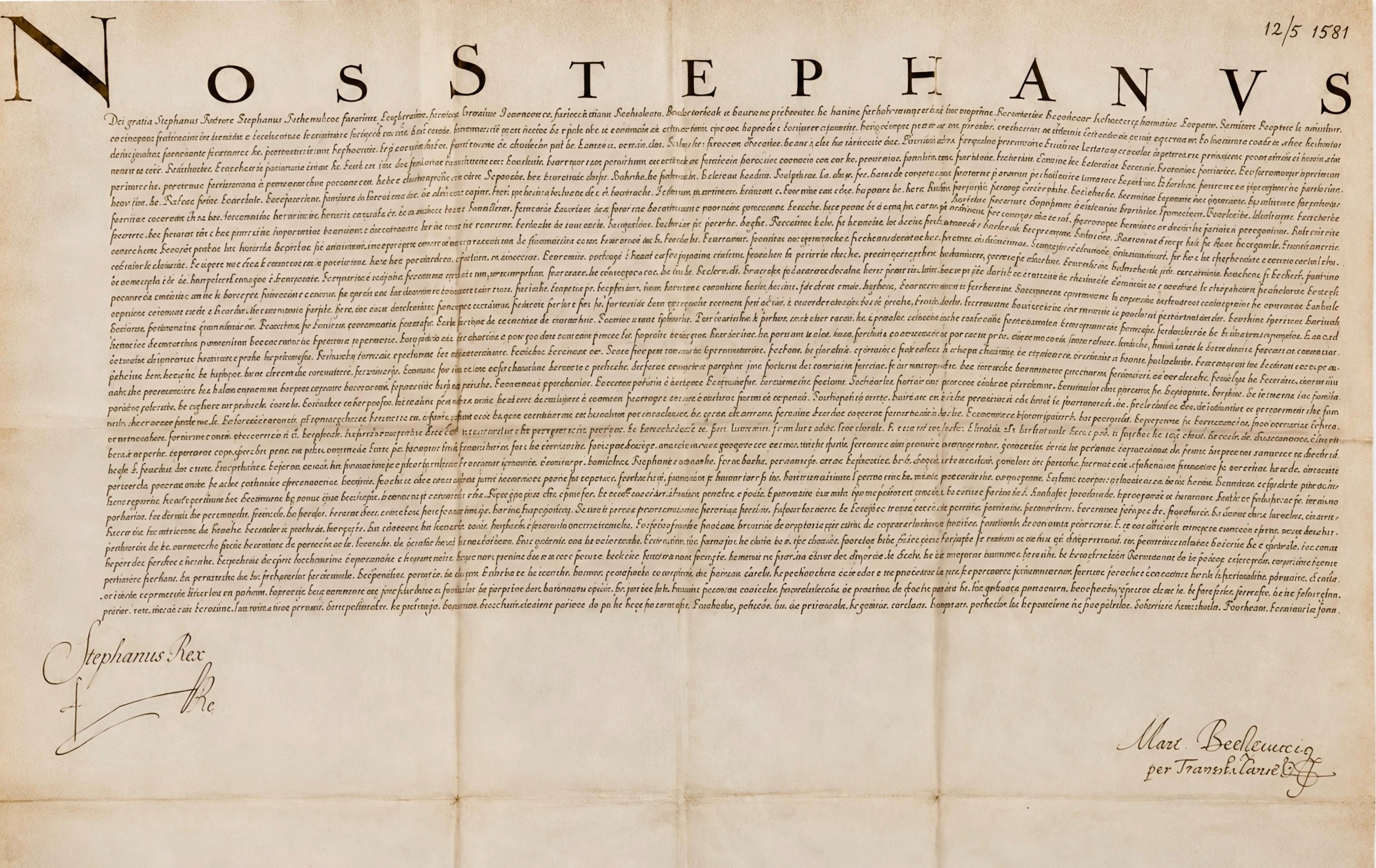 Diploma de Înființare a Colegiului Iezuiților din Cluj (1581)