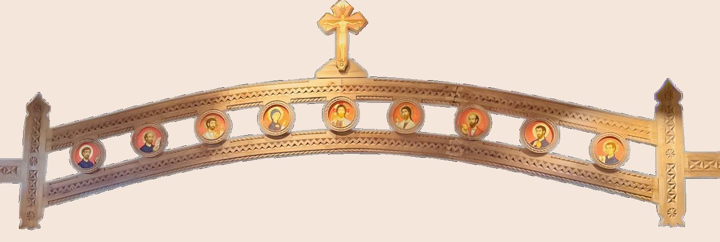 Iconostasul cu Sfânta Cruce și cele nouă medalioane